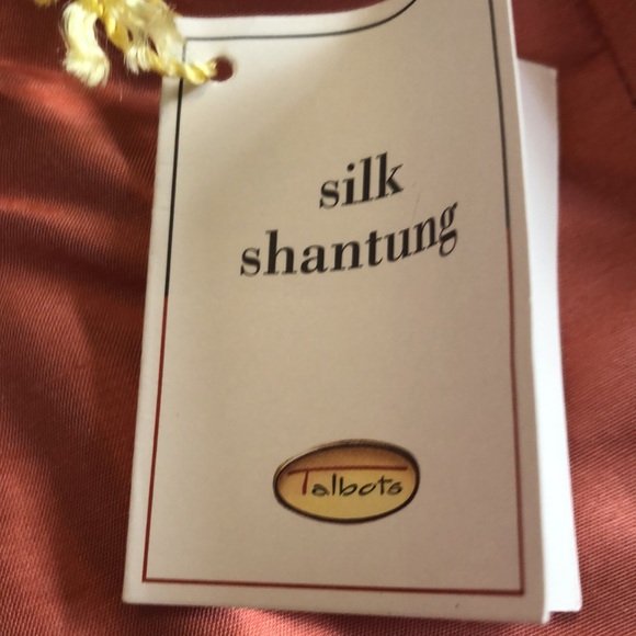 NWT Shantung Silk sz 8 peach Talbots Petites straight leg lined slacks - Picture 5 of 15